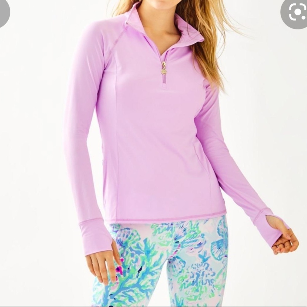 Lilly Pulitzer Levander Luxletic Marion Half Zip Sunguard Popover size X…
